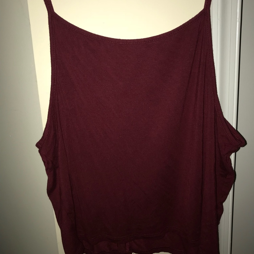 Plus size red cropped tank top